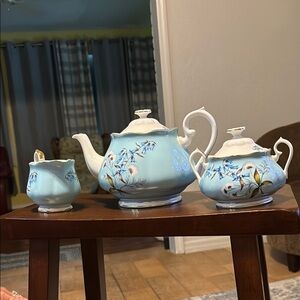 Royal Albert 100 Years 1950 Festival 3 Piece Teapot Sugar Creamer